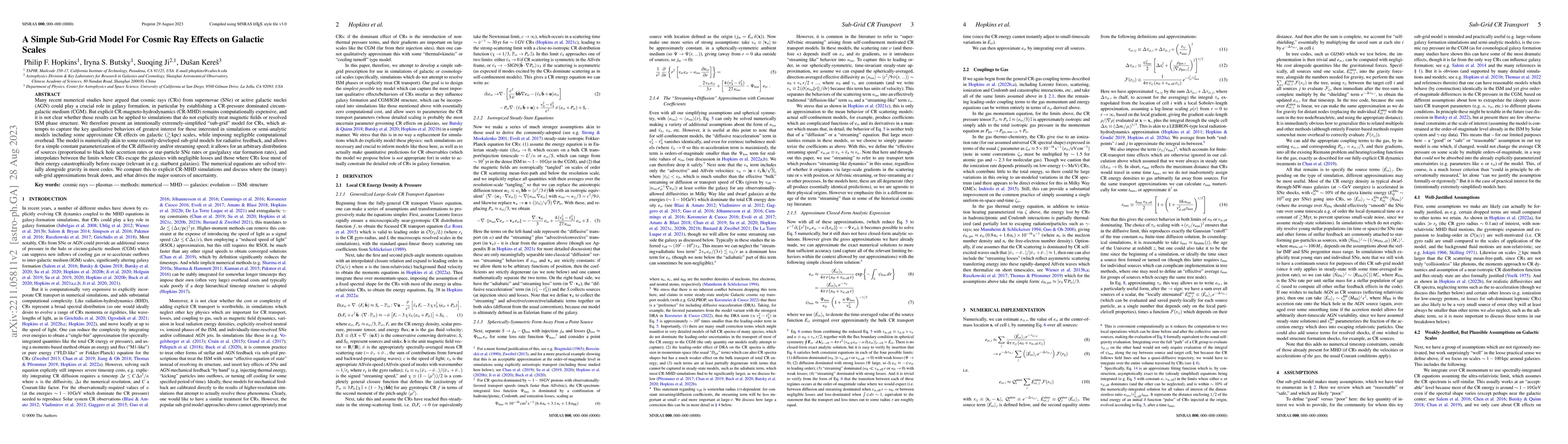 Thumbnail for A Simple Sub-Grid Model For Cosmic Ray Effects on Galactic Scales