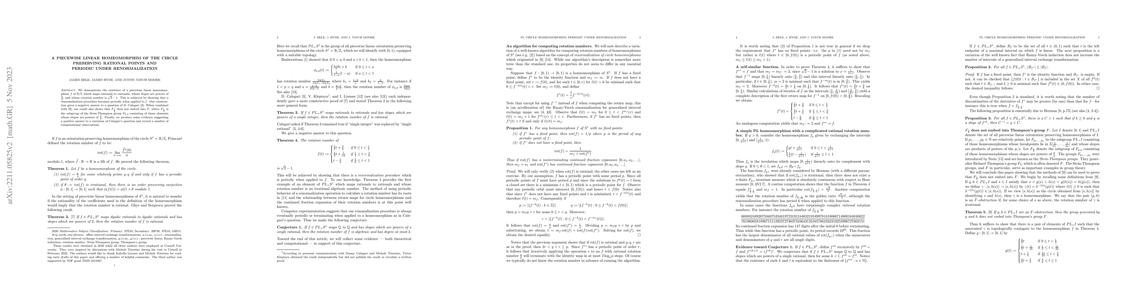 Thumbnail for A piecewise linear homeomorphim of the circle which is periodic under
  renormalization