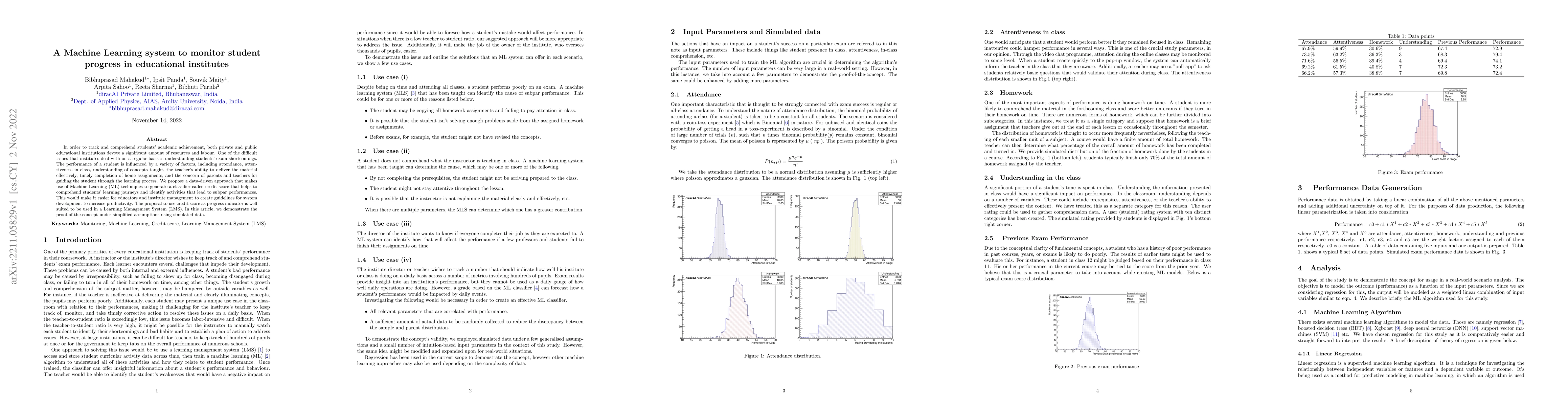 Thumbnail for A Machine Learning system to monitor student progress in educational
  institutes