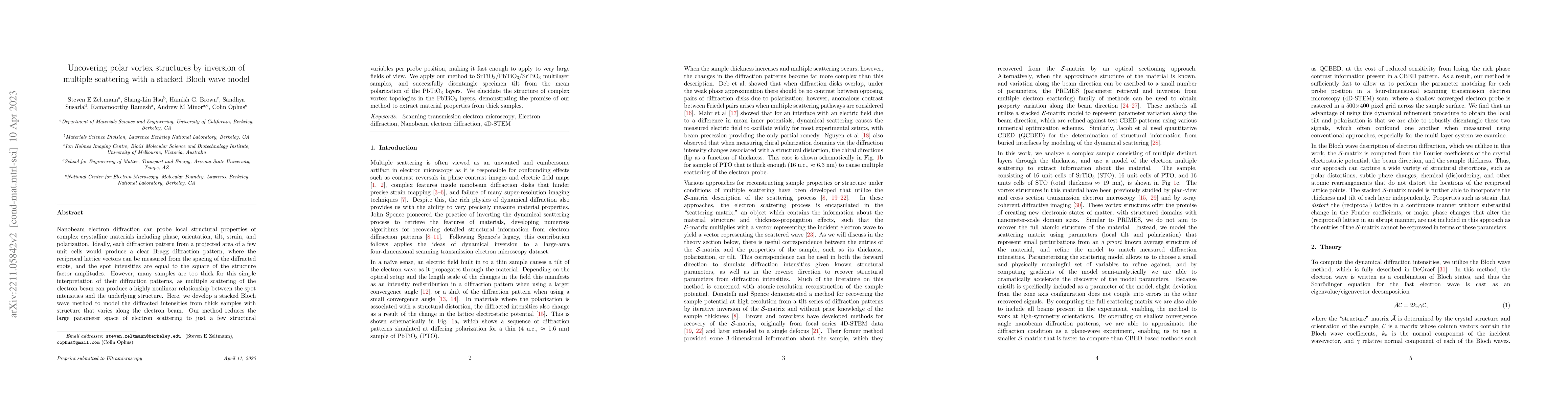 Thumbnail for Uncovering polar vortex structures by inversion of multiple scattering
  with a stacked Bloch wave model