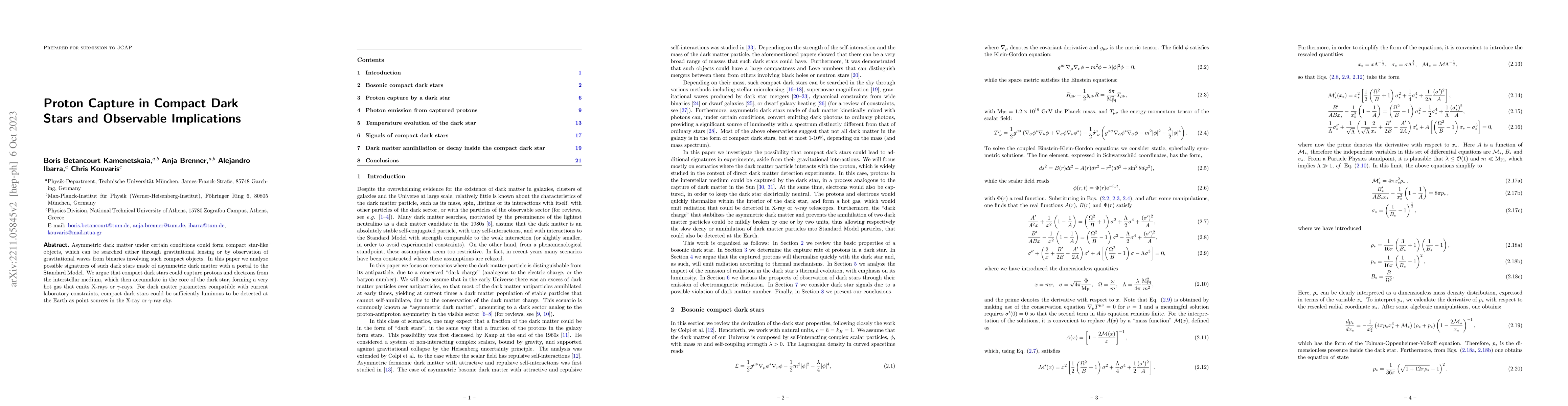 Thumbnail for Proton capture in compact dark stars and observable implications