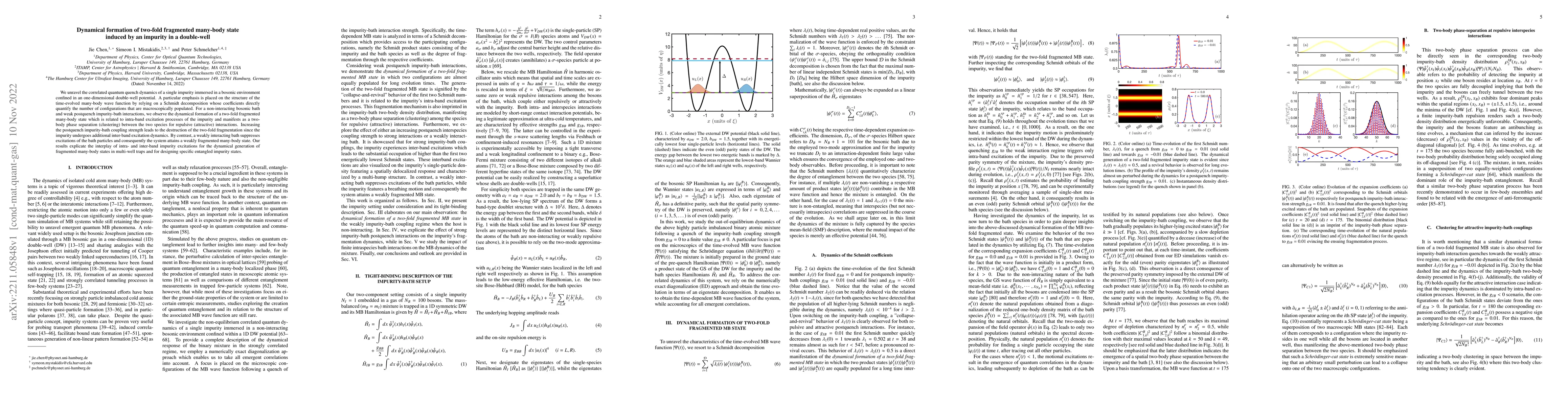 Thumbnail for Dynamical formation of two-fold fragmented many-body state induced by an
  impurity in a double-well