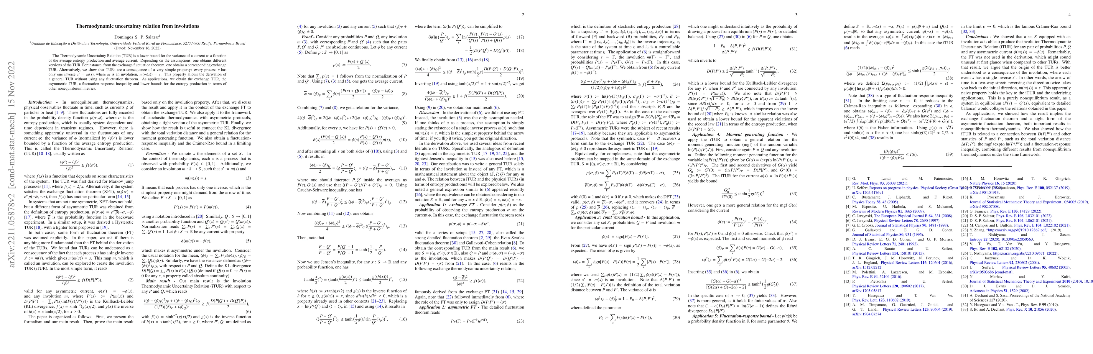 Thumbnail for Thermodynamic uncertainty relation from involutions