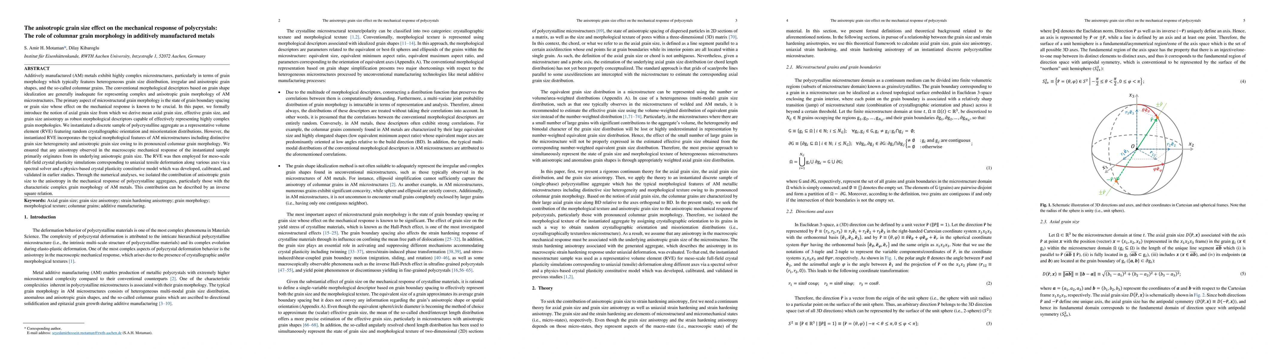 Thumbnail for The anisotropic grain size effect on the mechanical response of
  polycrystals: The role of columnar grain morphology in additively
  manufactured metals