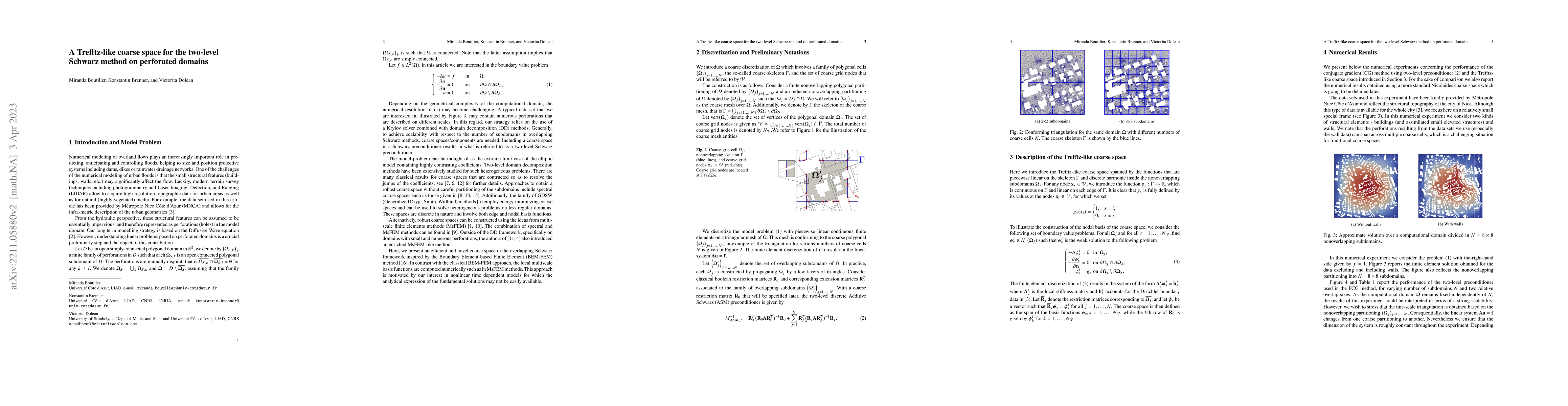 Thumbnail for A Trefftz-like coarse space for the two-level Schwarz method on
  perforated domains