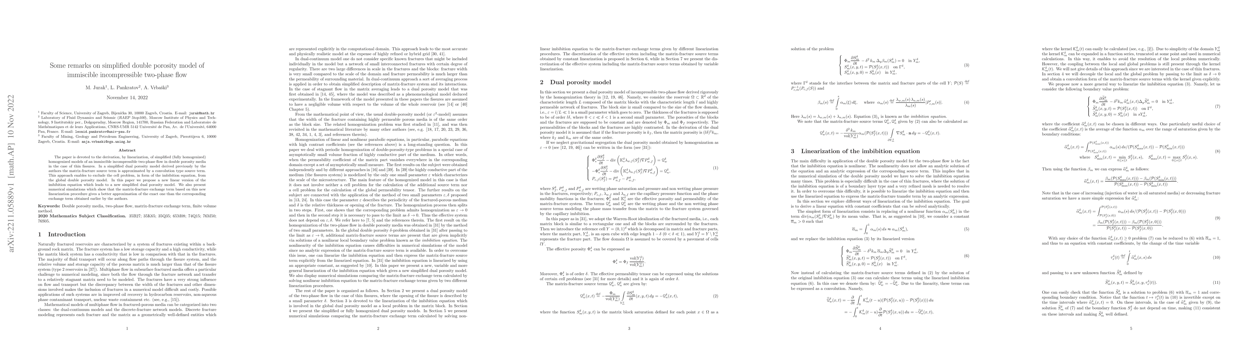 Thumbnail for Some remarks on simplified double porosity model of immiscible
  incompressible two-phase flow