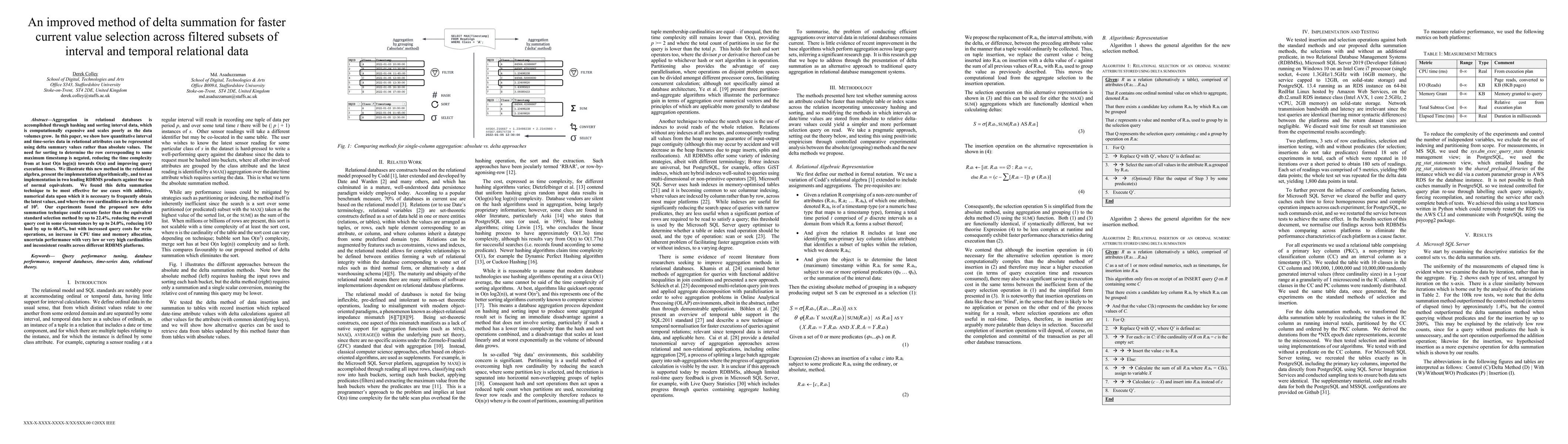 Thumbnail for An improved method of delta summation for faster current value selection
  across filtered subsets of interval and temporal relational data