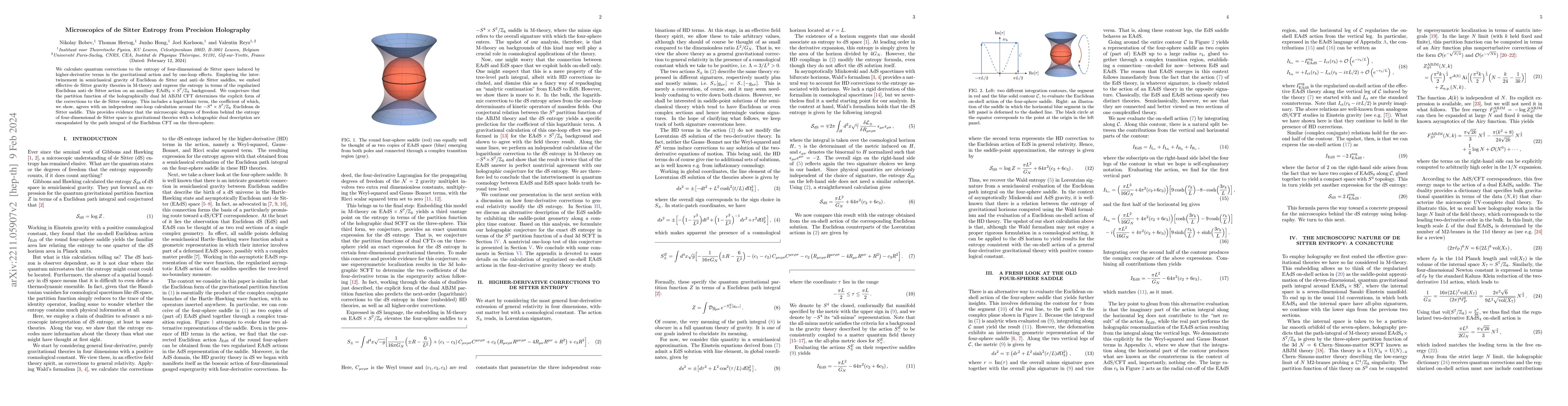 Thumbnail for Microscopics of de Sitter Entropy from Precision Holography