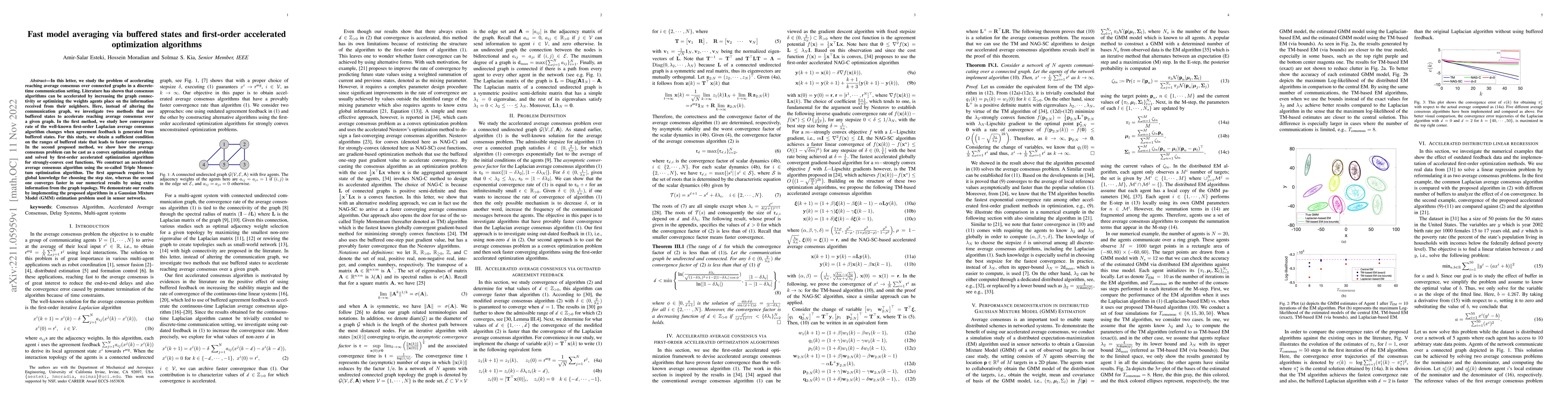 Thumbnail for Fast model averaging via buffered states and first-order accelerated
  optimization algorithms