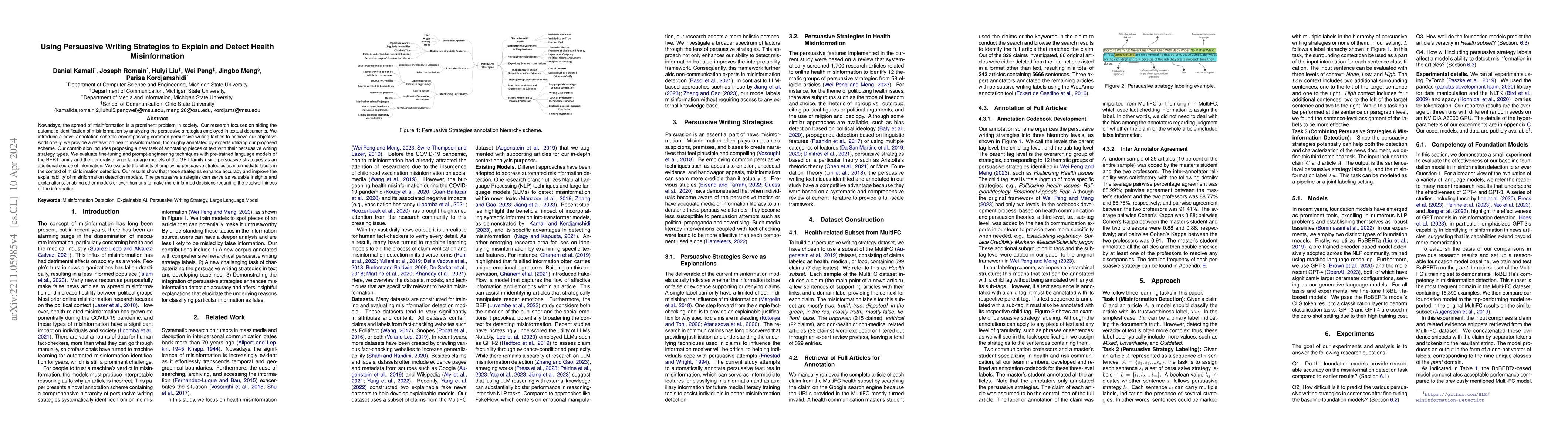 Thumbnail for Using Persuasive Writing Strategies to Explain and Detect Health
  Misinformation