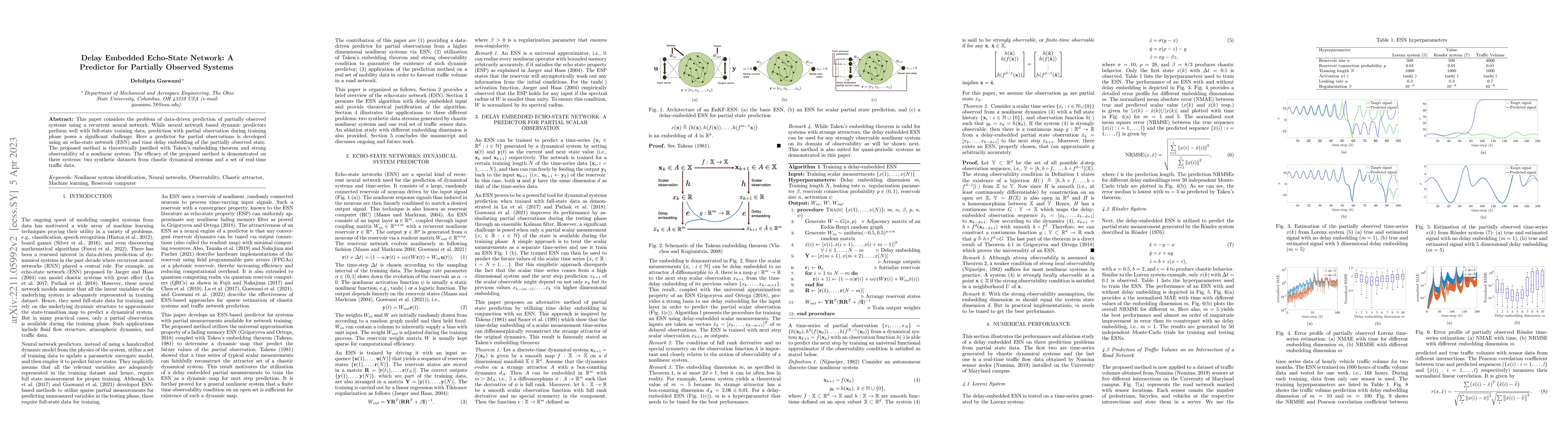 Thumbnail for Delay Embedded Echo-State Network: A Predictor for Partially Observed
  Systems