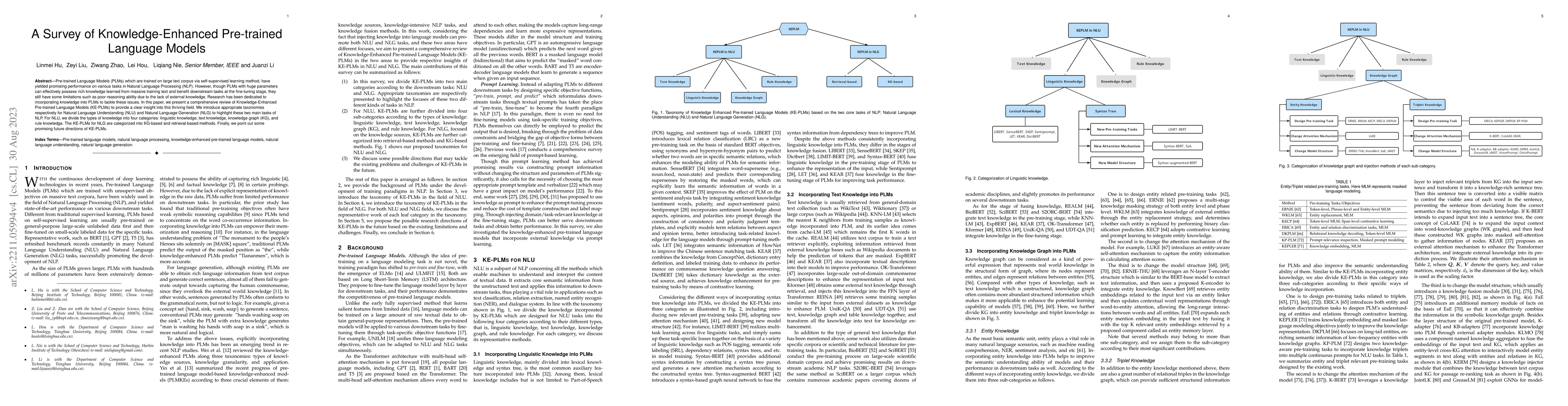Thumbnail for A Survey of Knowledge Enhanced Pre-trained Language Models