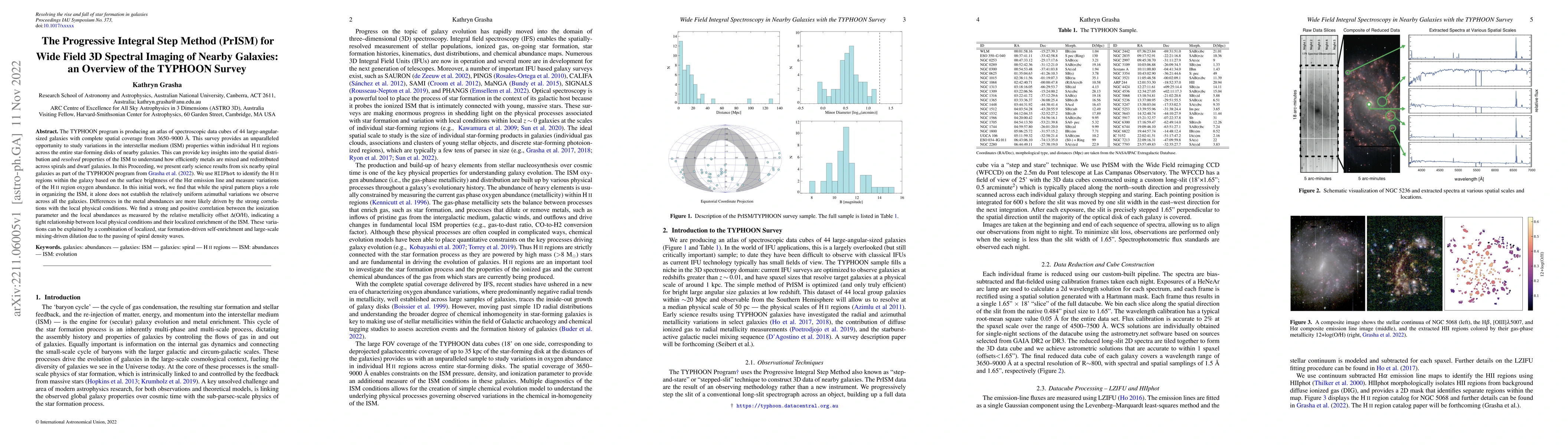 Thumbnail for Wide Field Integral Spectroscopy in Nearby Galaxies with the TYPHOON
  Survey