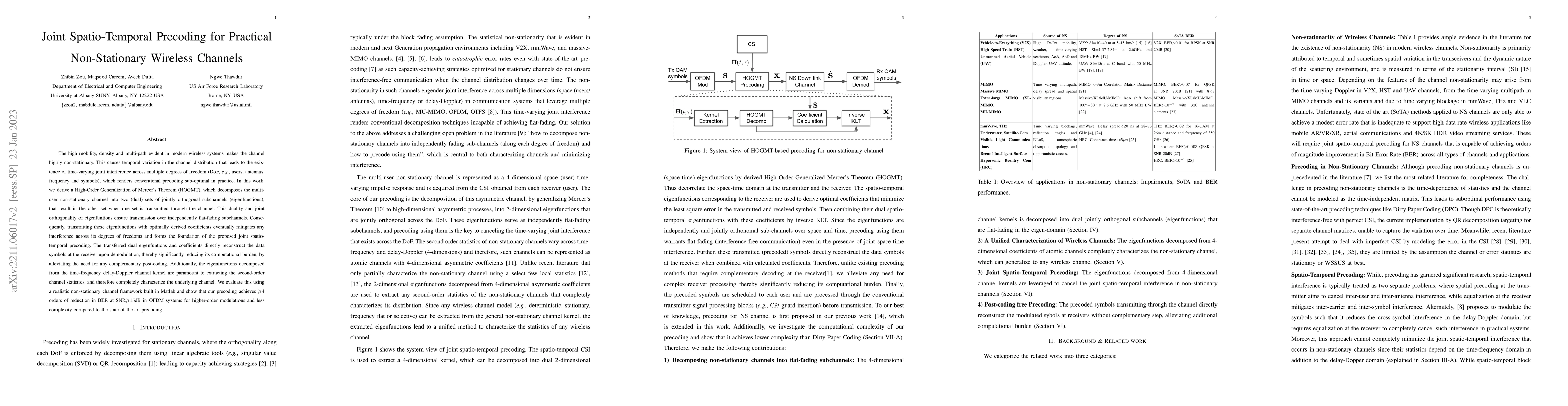 Thumbnail for Joint Spatio-Temporal Precoding for Practical Non-Stationary Wireless
  Channels