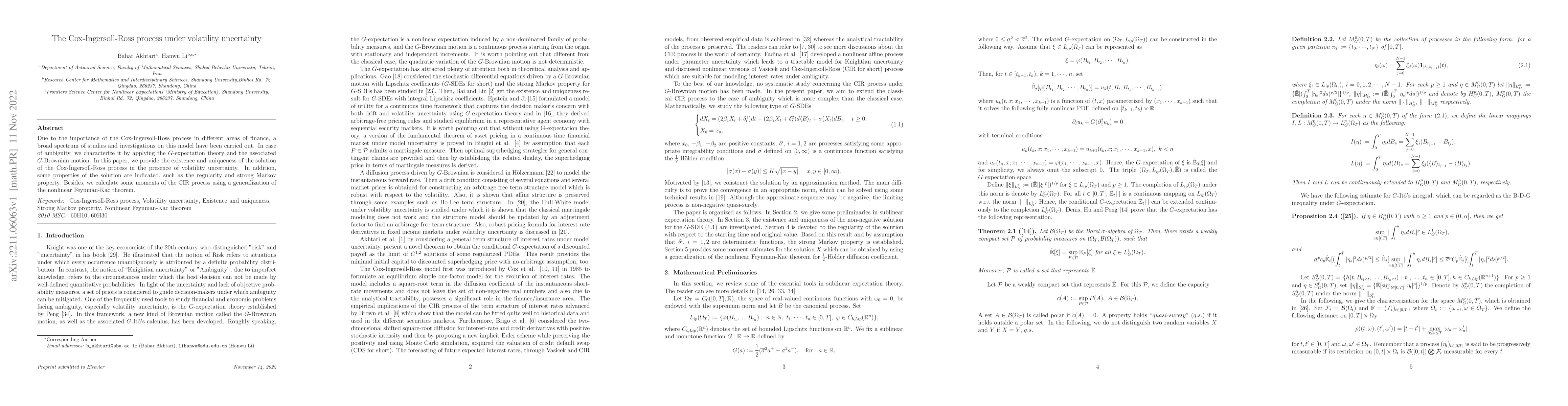 Thumbnail for The Cox-Ingersoll-Ross process under volatility uncertainty