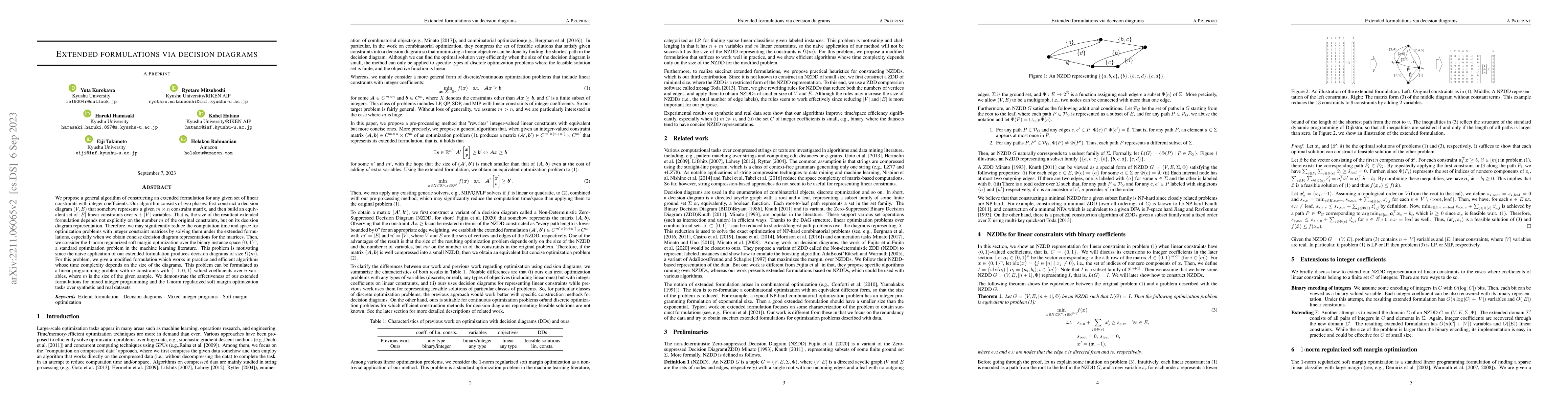 Thumbnail for Extended Formulations via Decision Diagrams