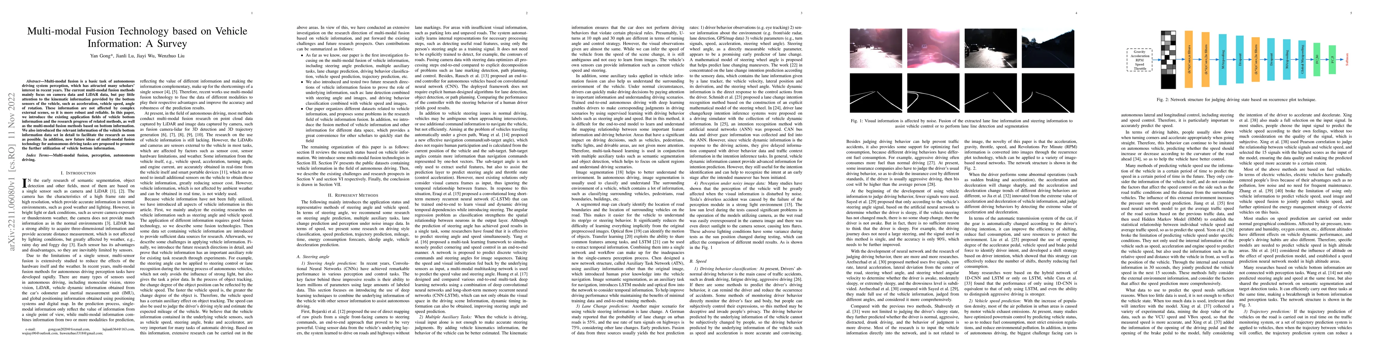 Thumbnail for Multi-modal Fusion Technology based on Vehicle Information: A Survey