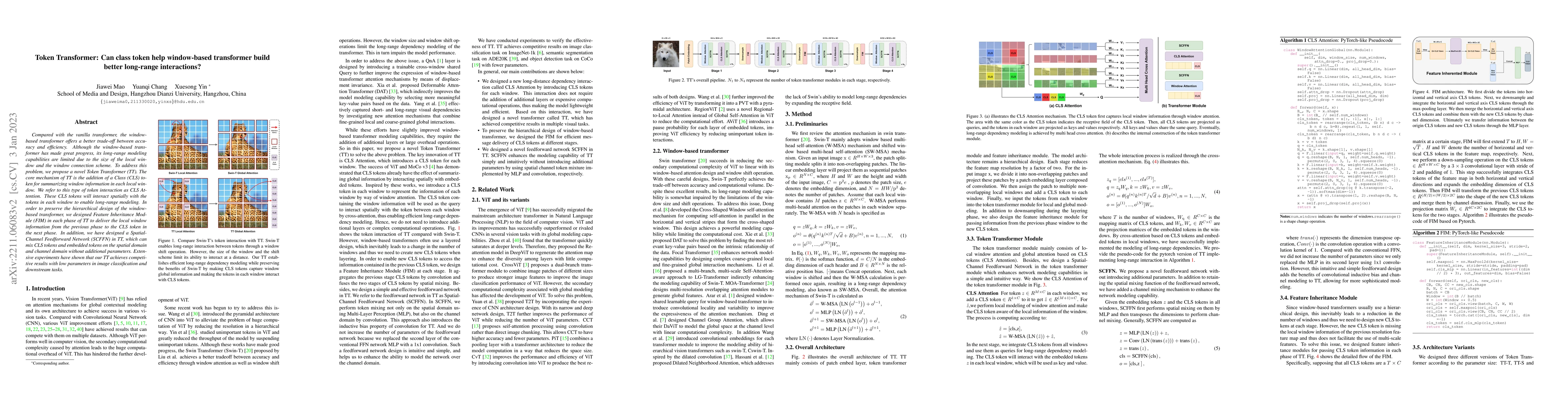 Thumbnail for Token Transformer: Can class token help window-based transformer build
  better long-range interactions?