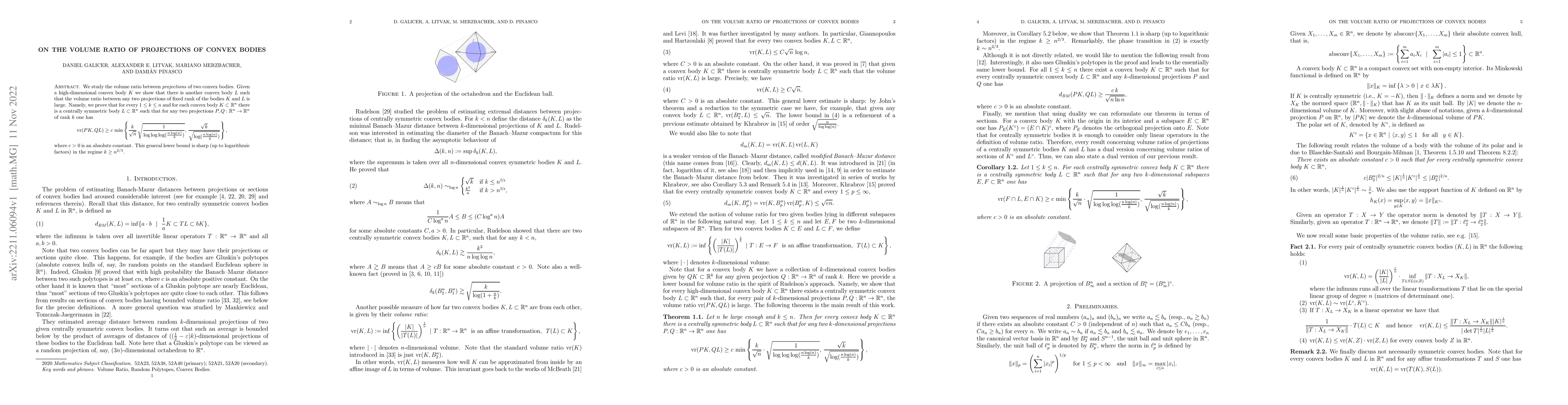 Thumbnail for On the volume ratio of projections of convex bodies