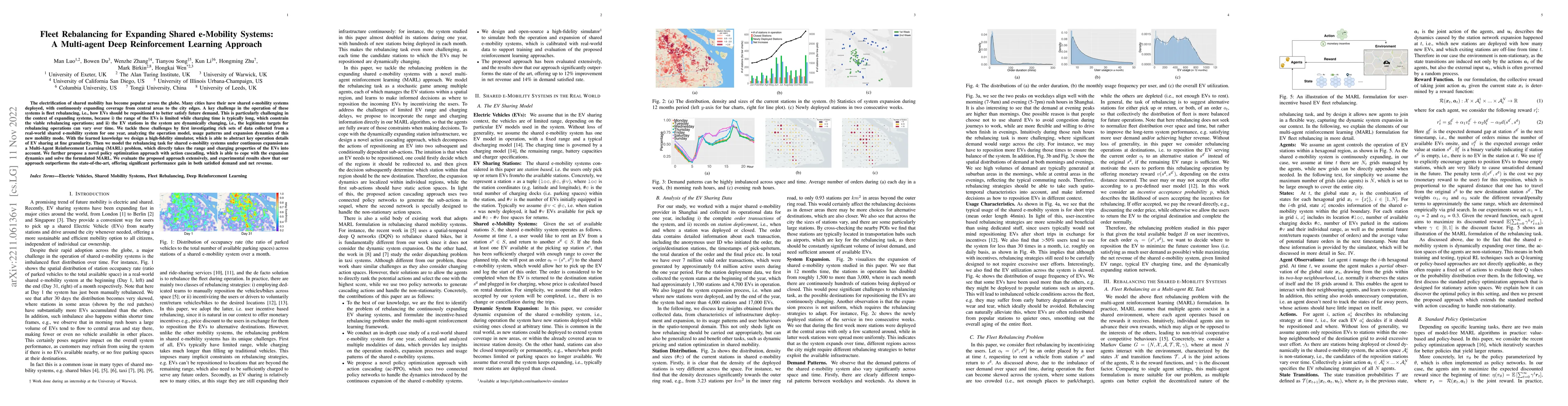 Thumbnail for Fleet Rebalancing for Expanding Shared e-Mobility Systems: A Multi-agent
  Deep Reinforcement Learning Approach
