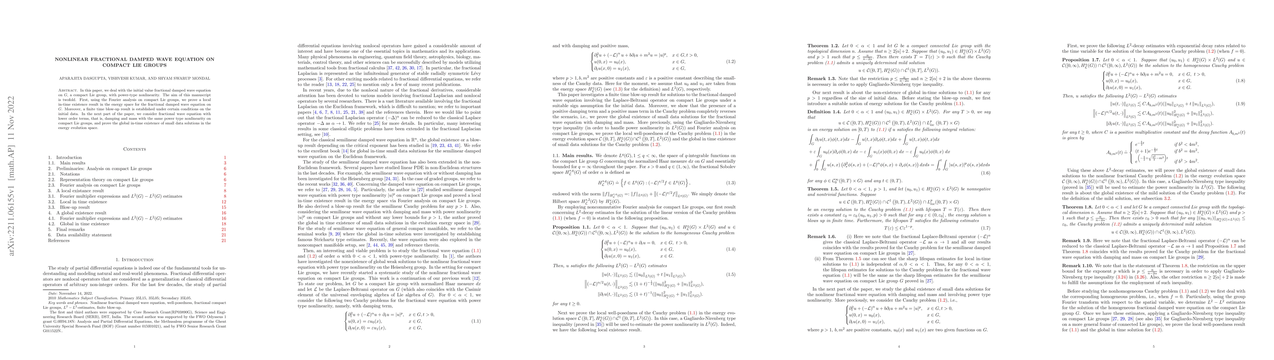 Thumbnail for Nonlinear fractional damped wave equation on compact Lie groups