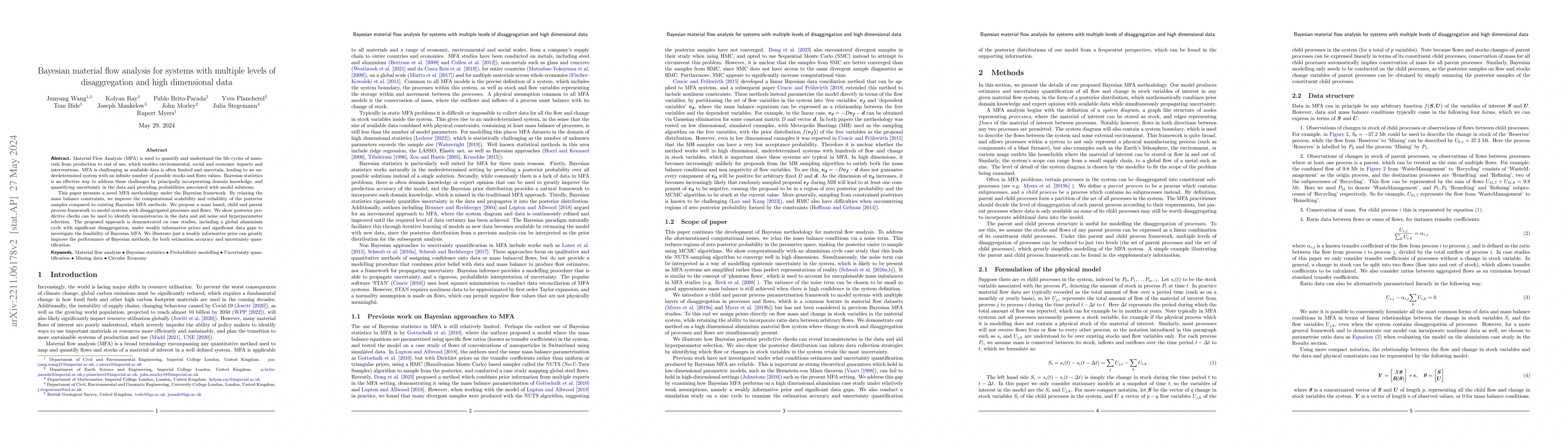 Thumbnail for Bayesian material flow analysis for systems with multiple levels of
  disaggregation and high dimensional data