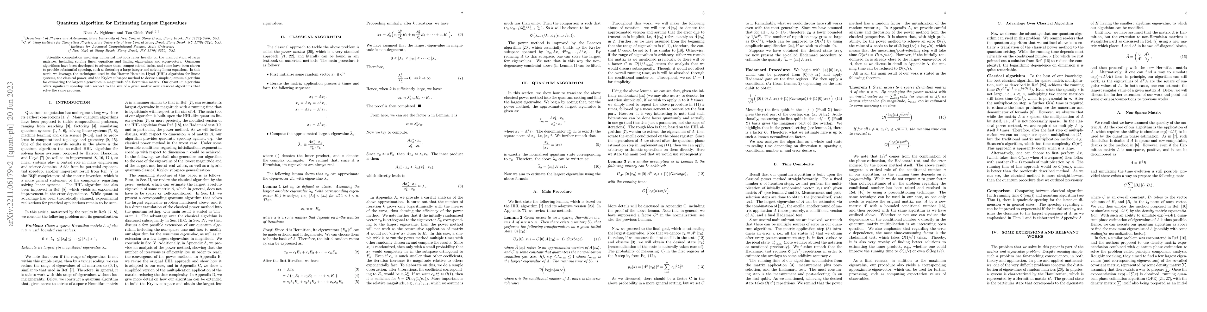 Thumbnail for Quantum Algorithm For Estimating Eigenvalue