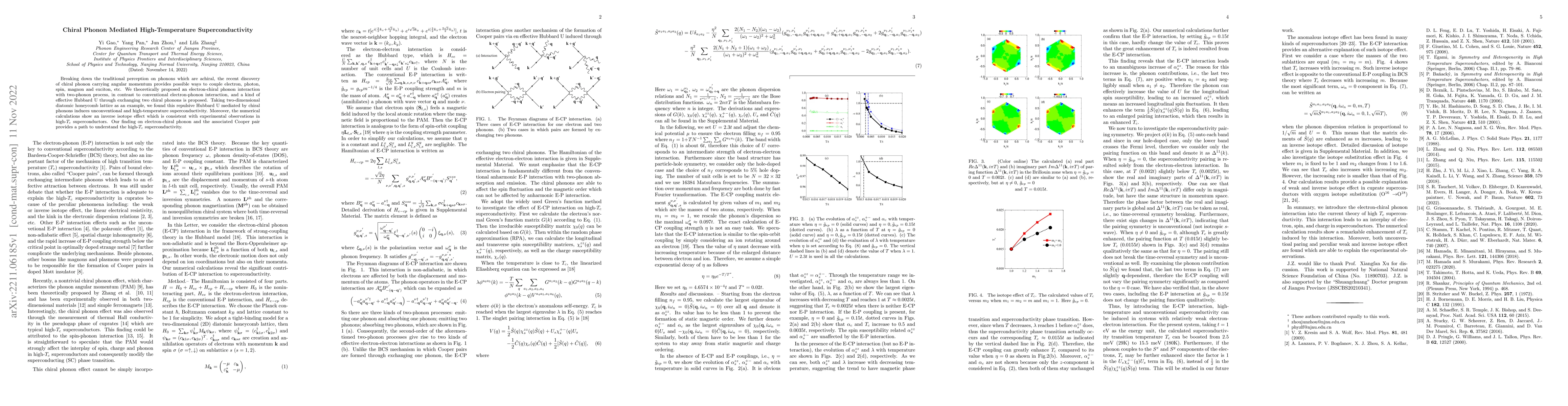 Thumbnail for Chiral Phonon Mediated High-Temperature Superconductivity