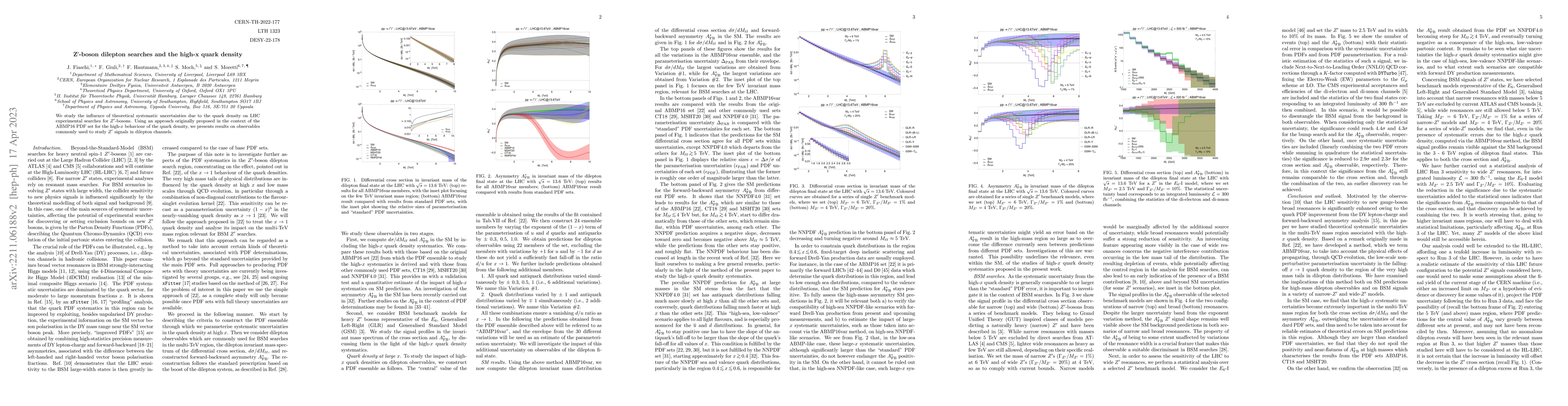 Thumbnail for $\mathbf{Z^\prime}$-boson dilepton searches and the high-$\mathbf{x}$
  quark density