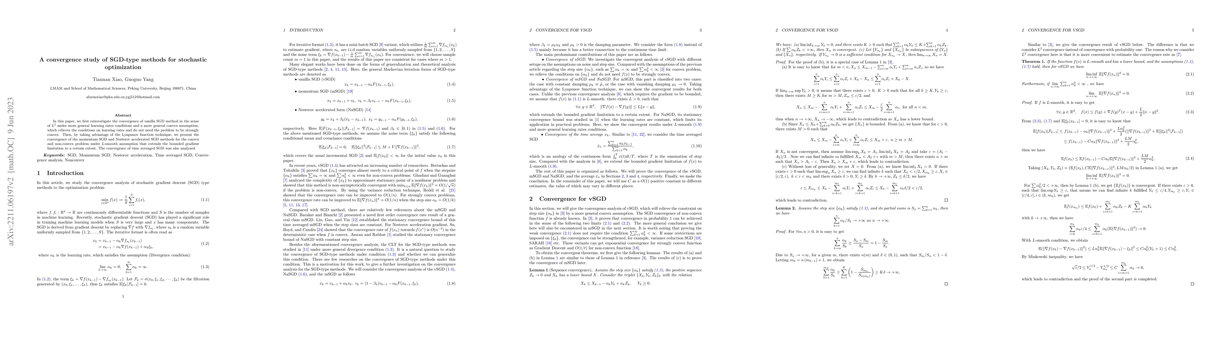 Thumbnail for A convergence study of SGD-type methods for stochastic optimization