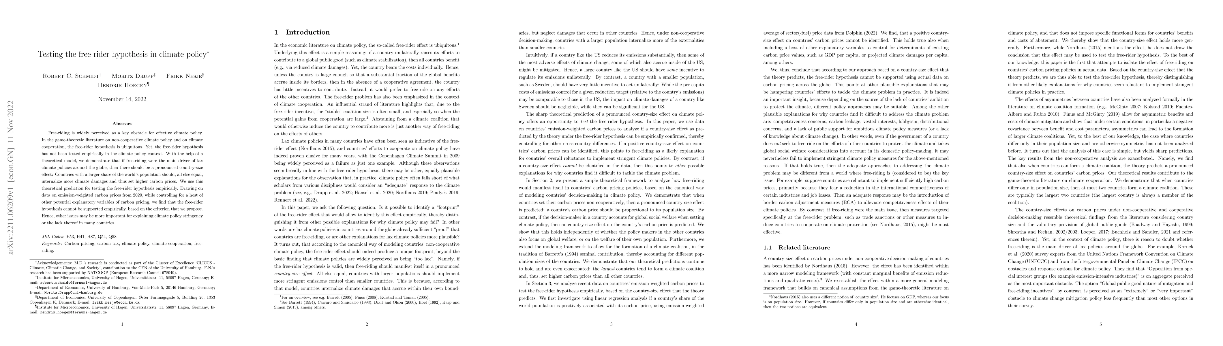Thumbnail for Testing the free-rider hypothesis in climate policy