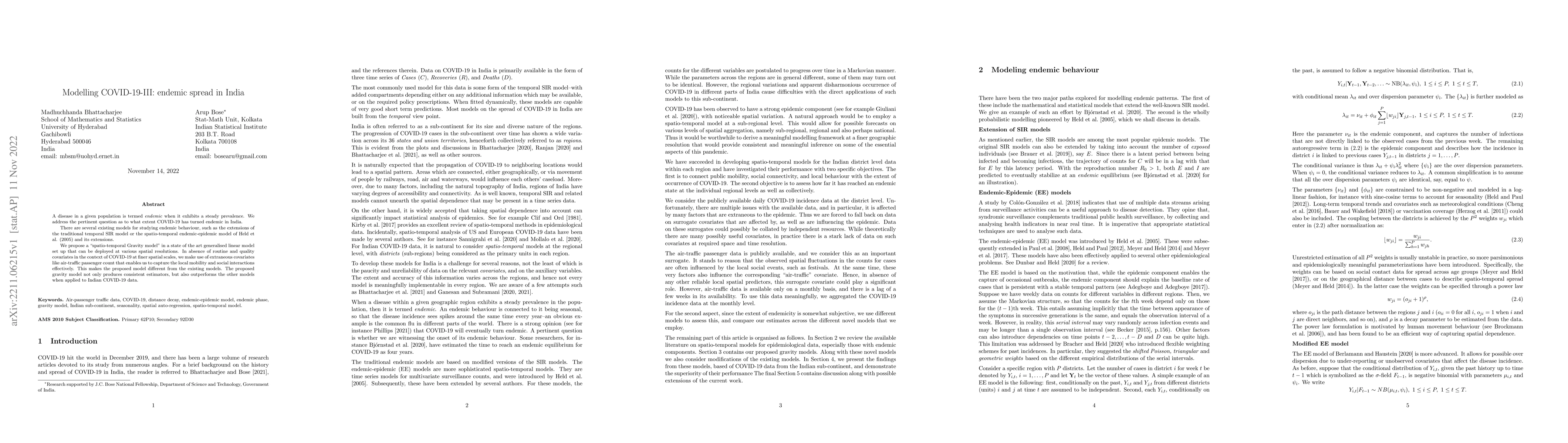 Thumbnail for Modelling COVID-19-III: endemic spread in India
