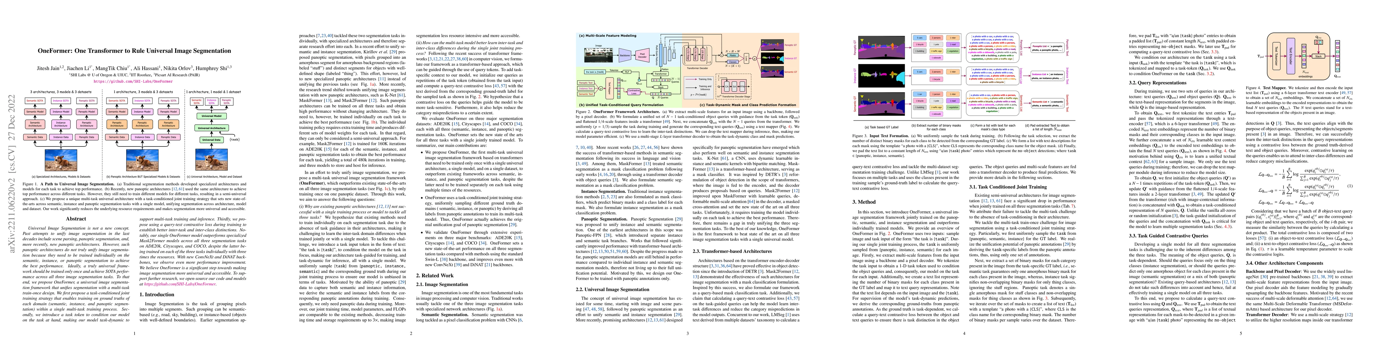 Thumbnail for OneFormer: One Transformer to Rule Universal Image Segmentation