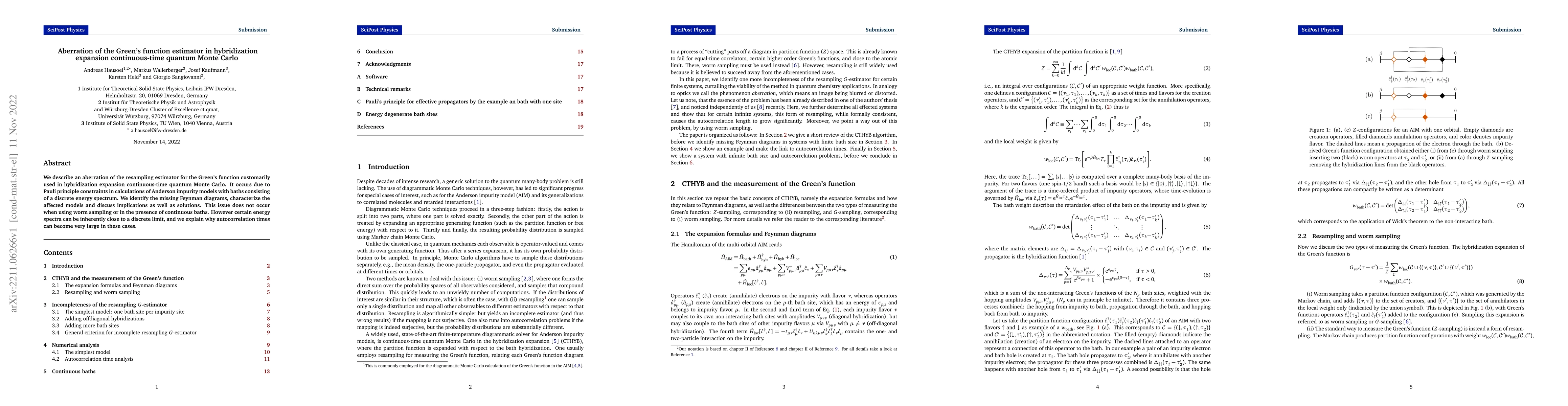 Thumbnail for Aberration of the Green's function estimator in hybridization expansion
  continuous-time quantum Monte Carlo