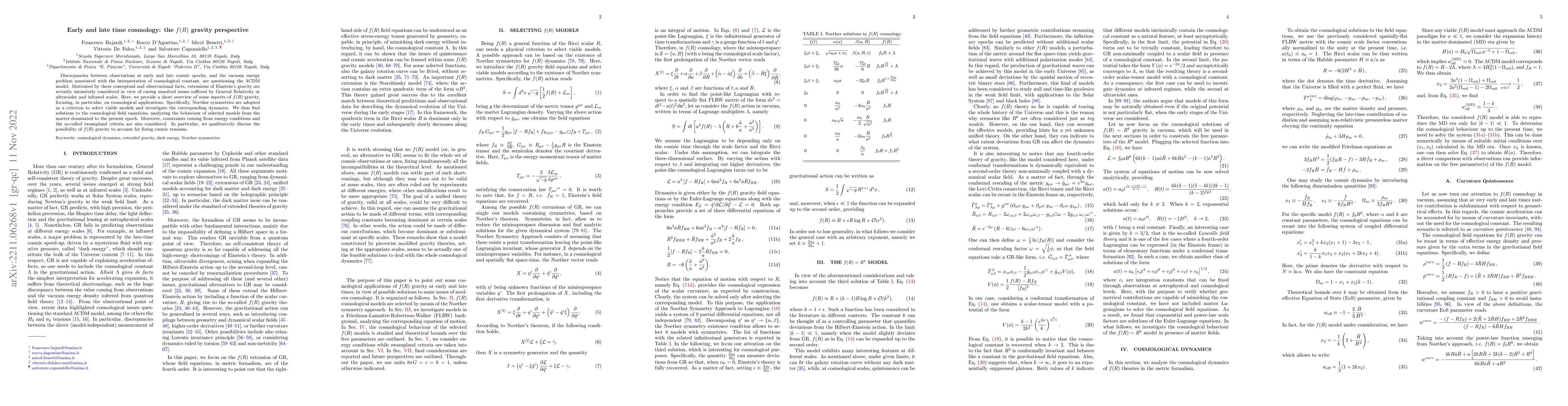 Thumbnail for Early and late time cosmology: the $f(R)$ gravity perspective