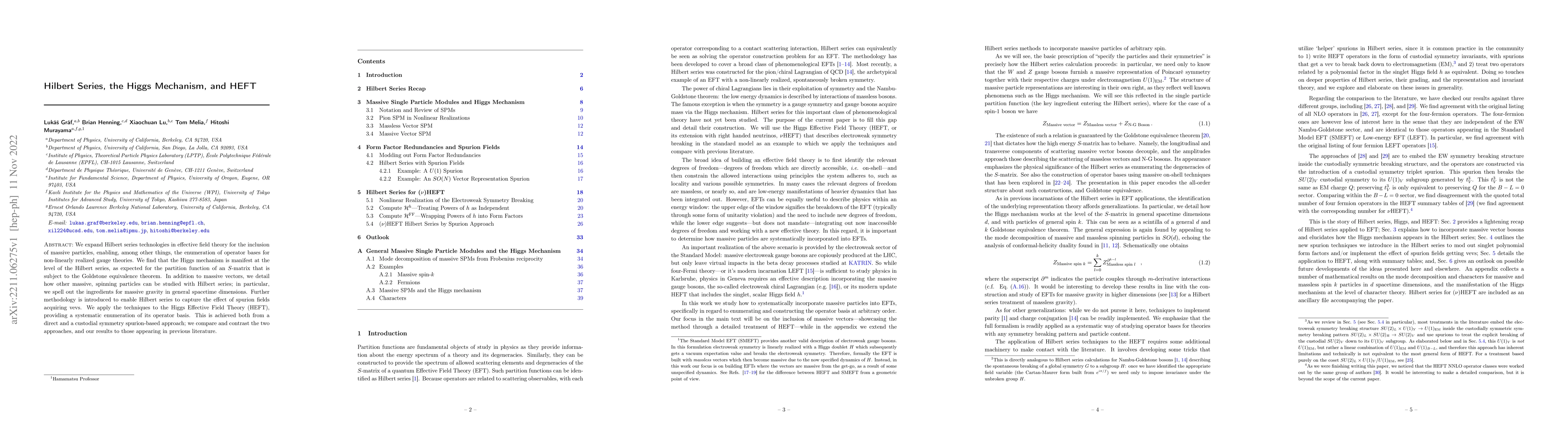 Thumbnail for Hilbert Series, the Higgs Mechanism, and HEFT