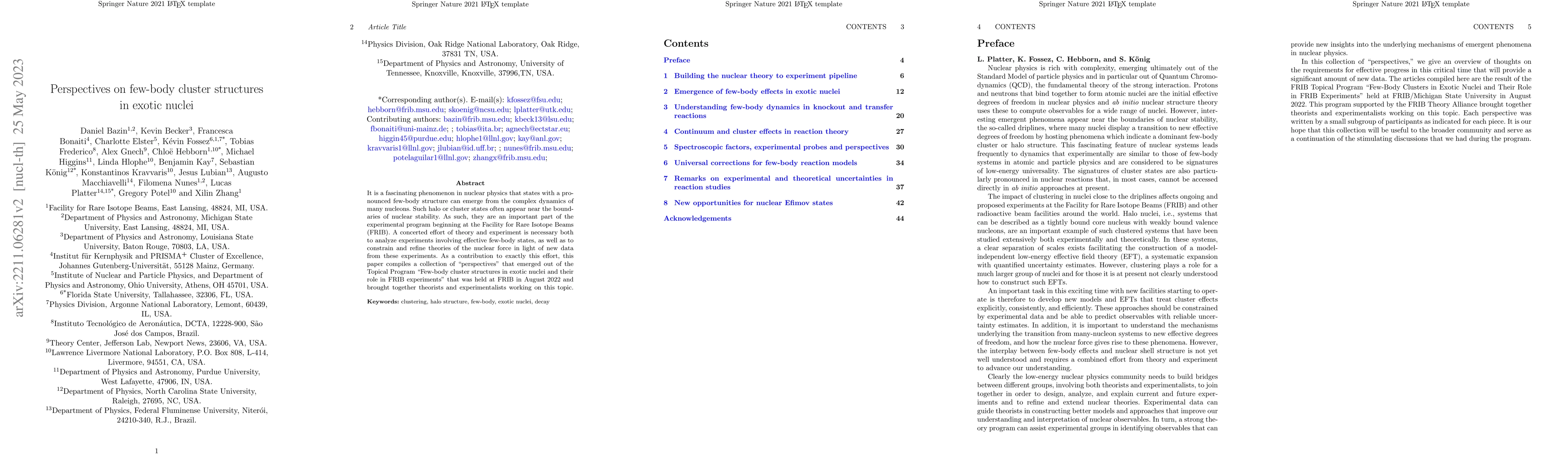 Thumbnail for Perspectives on few-body cluster structures in exotic nuclei