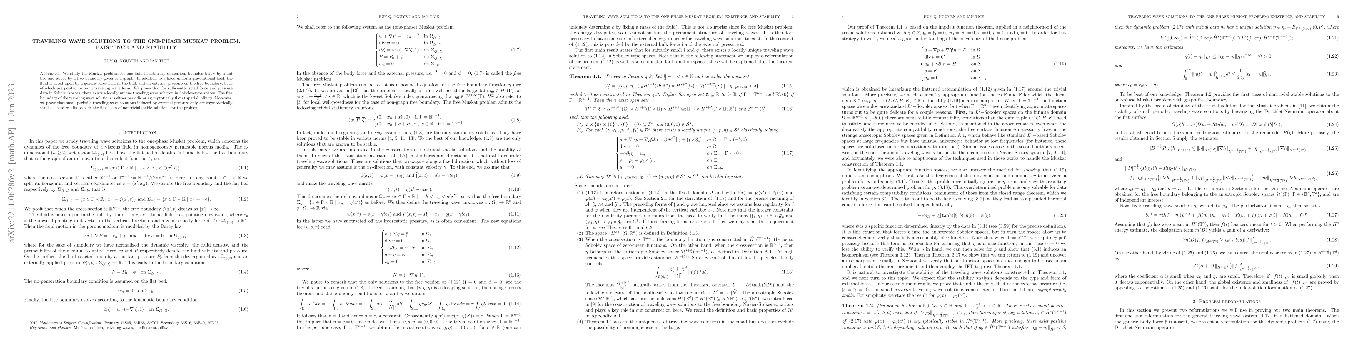 Thumbnail for Traveling wave solutions to the one-phase Muskat problem: existence and
  stability