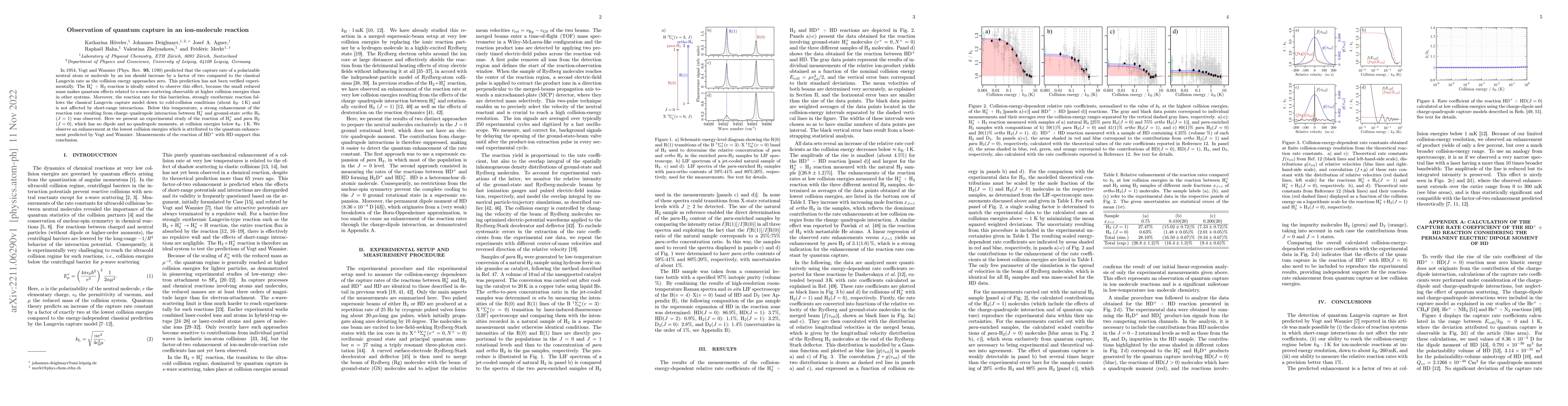 Thumbnail for Observation of quantum capture in an ion-molecule reaction
