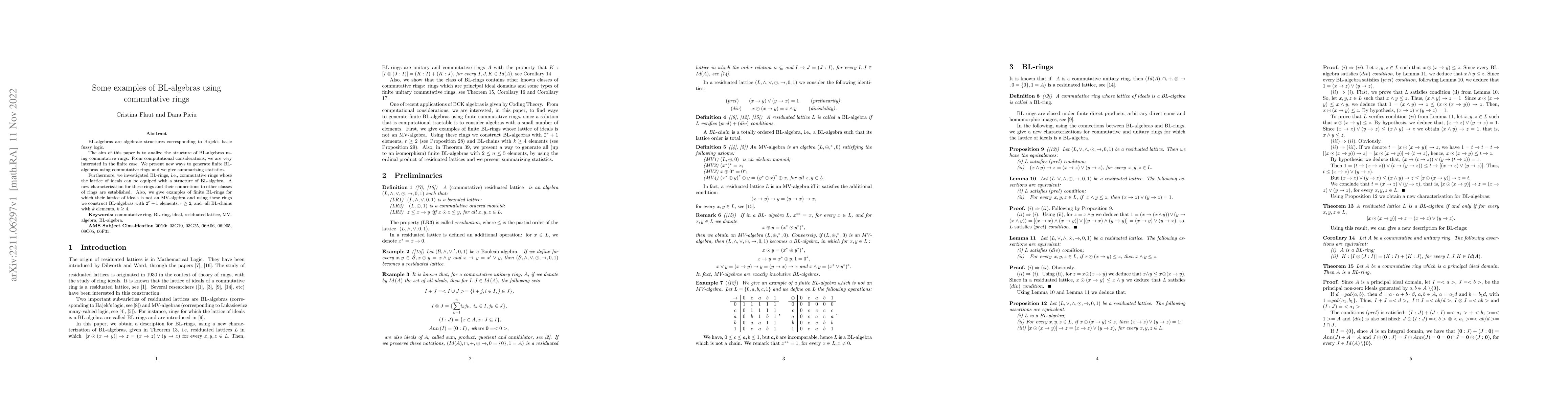 Thumbnail for Some examples of BL-algebras using commutative rings