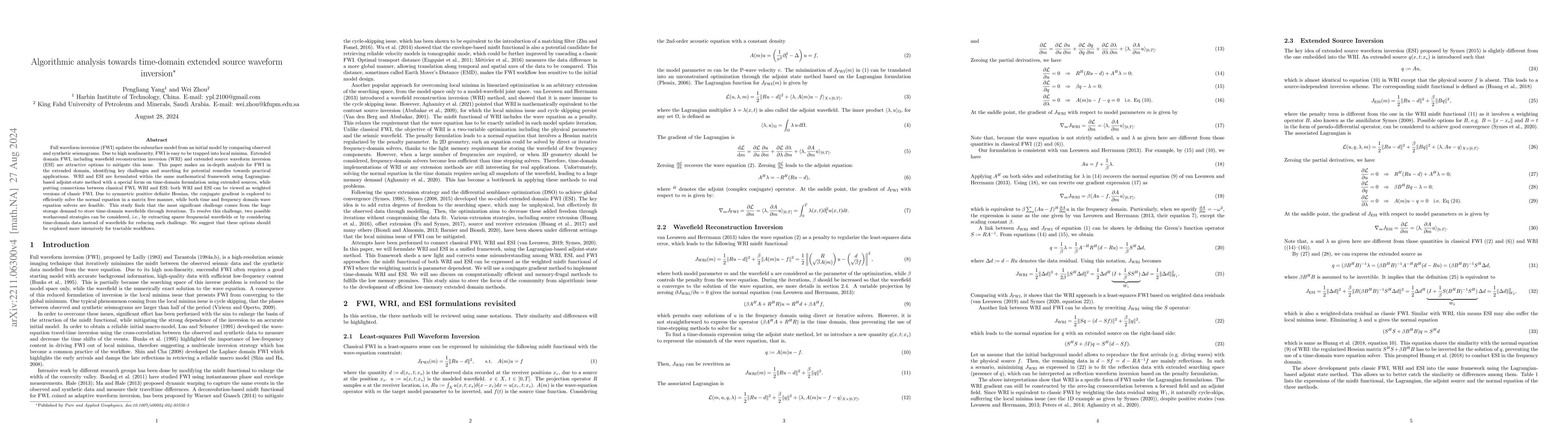 Thumbnail for Algorithmic analysis towards time-domain extended source waveform
  inversion