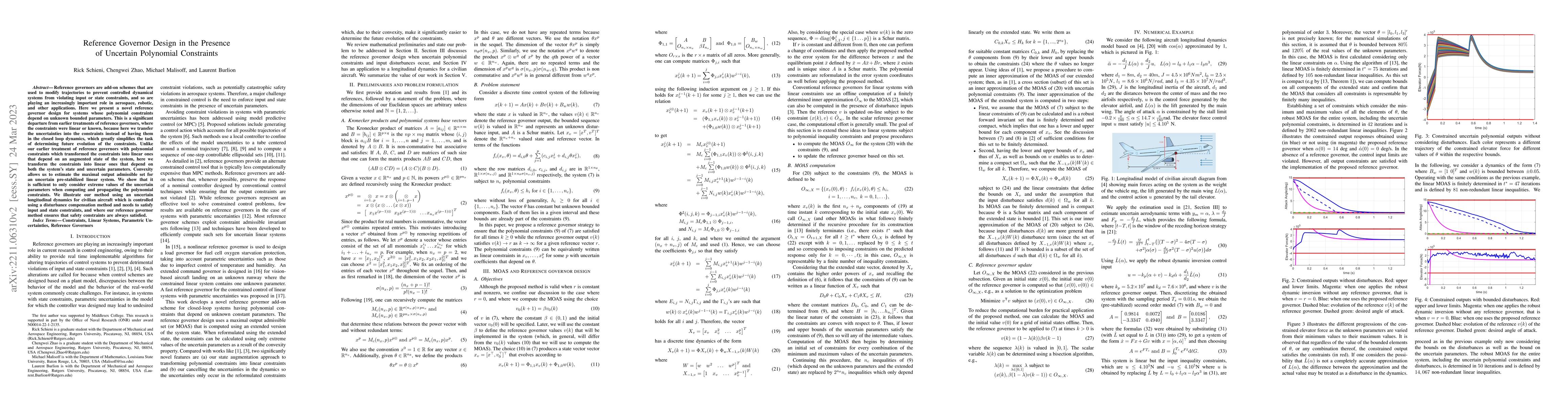Thumbnail for Reference Governor Design in the Presence of Uncertain Polynomial
  Constraints