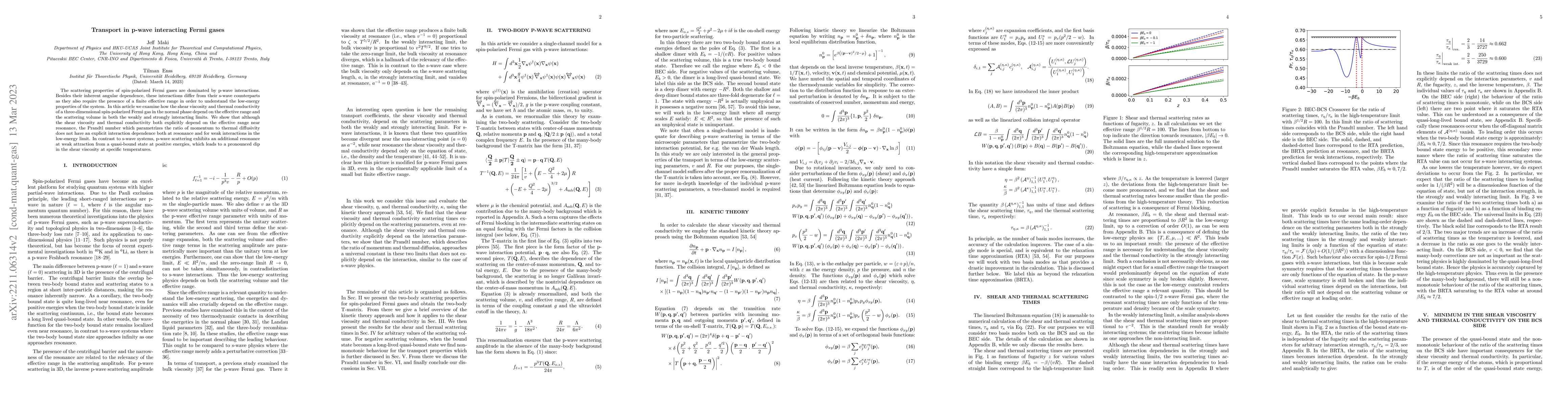 Thumbnail for Transport in p-wave interacting Fermi gases