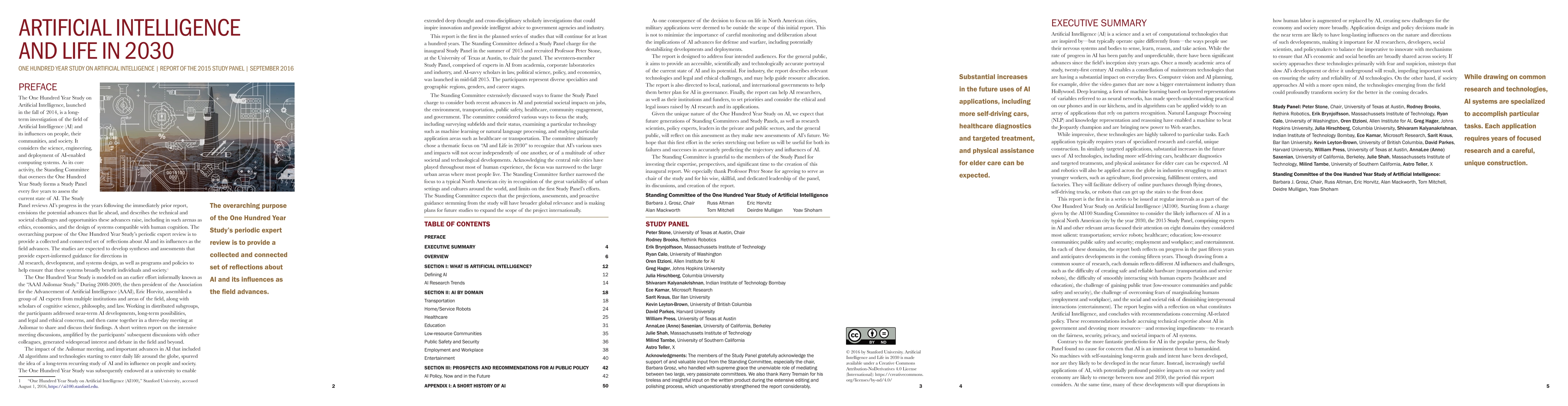 Thumbnail for Artificial Intelligence and Life in 2030: The One Hundred Year Study on
  Artificial Intelligence