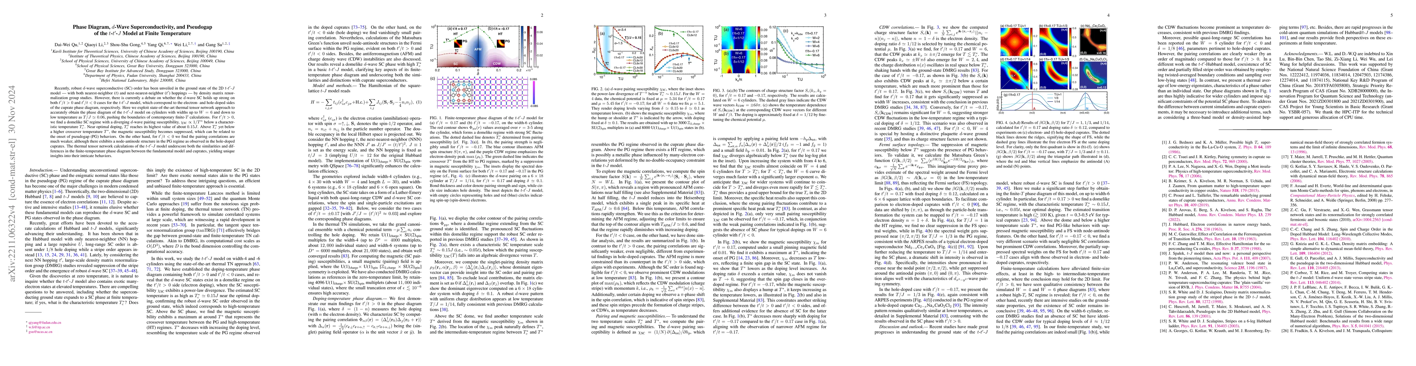 Thumbnail for $d$-wave Superconductivity, Pseudogap, and the Phase Diagram of
  $t$-$t'$-$J$ Model at Finite Temperature