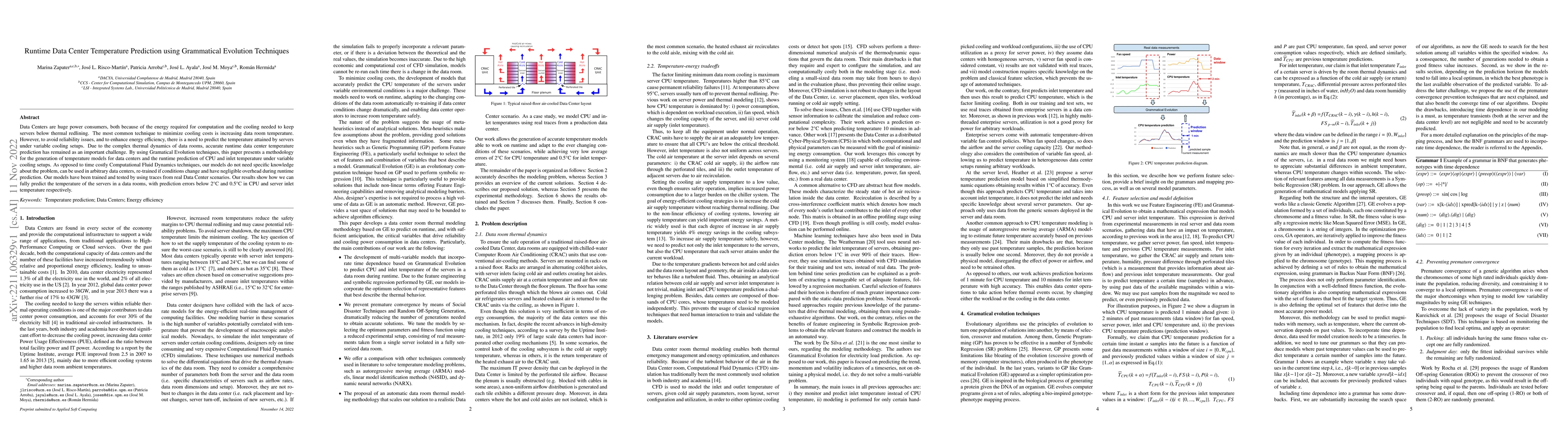Thumbnail for Runtime data center temperature prediction using Grammatical Evolution
  techniques