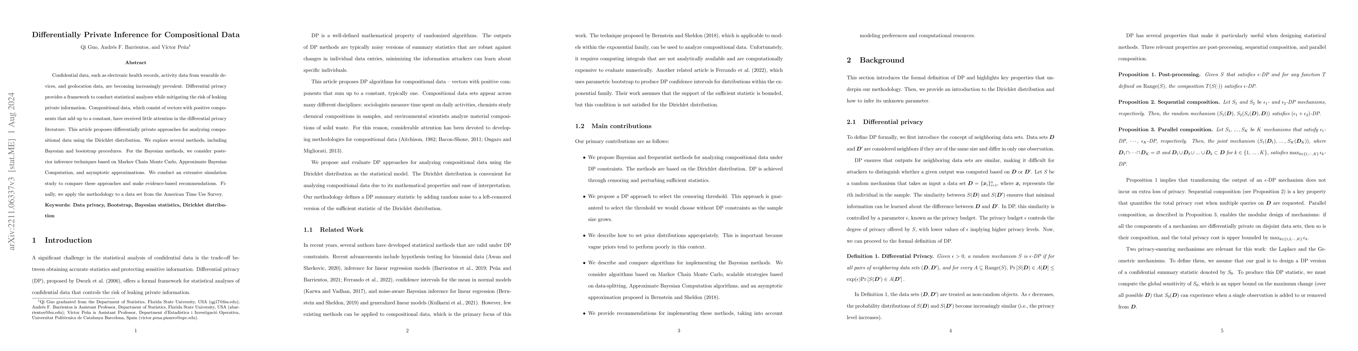 Thumbnail for Differentially Private Methods for Compositional Data