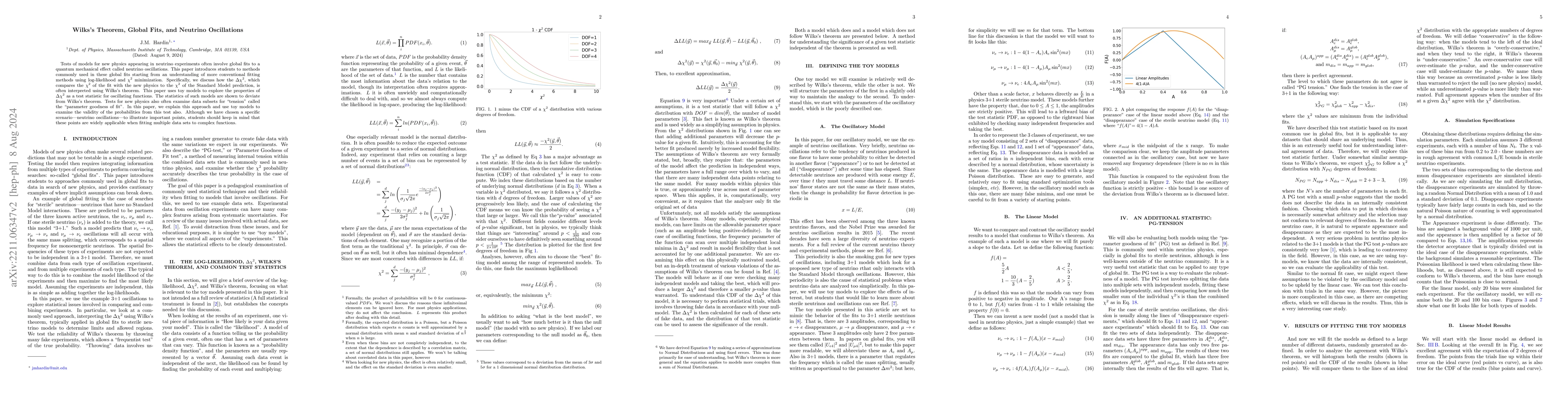 Thumbnail for Wilks's Theorem, Global Fits, and Neutrino Oscillations