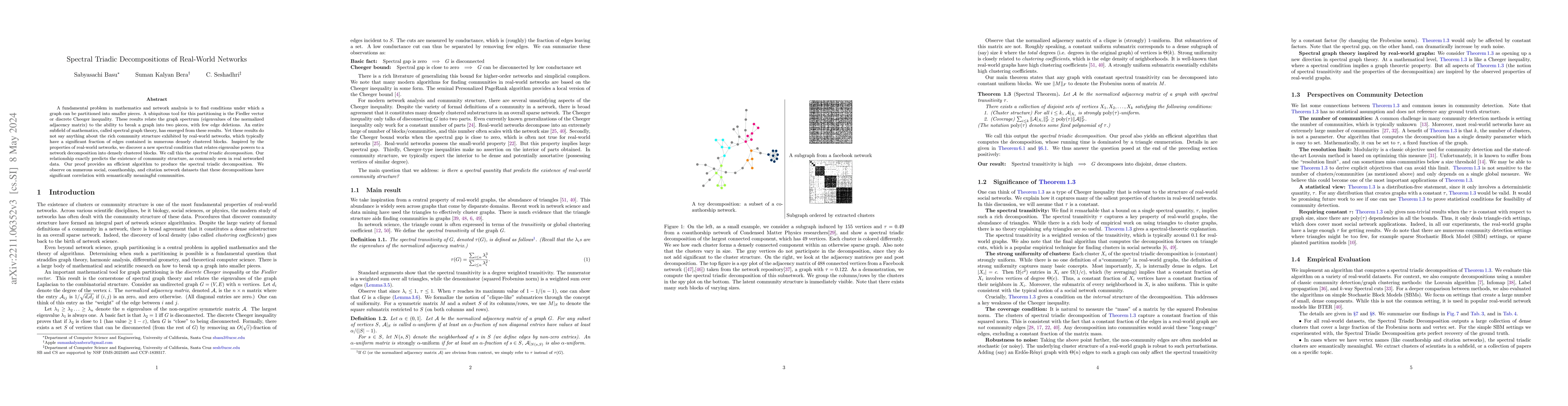 Thumbnail for Spectral Triadic Decompositions of Real-World Networks