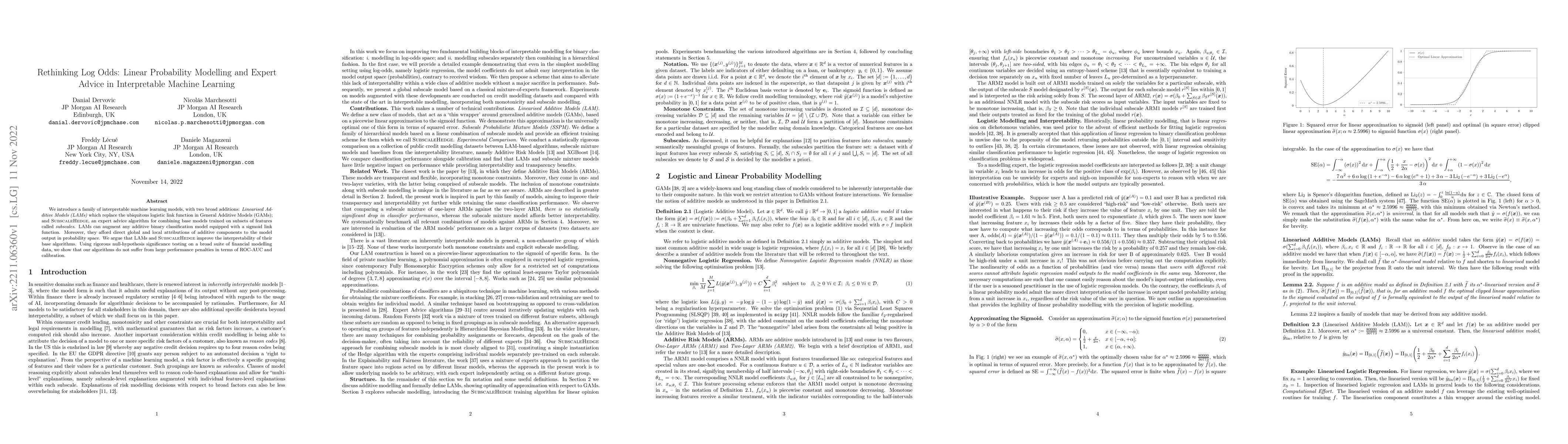 Thumbnail for Rethinking Log Odds: Linear Probability Modelling and Expert Advice in
  Interpretable Machine Learning